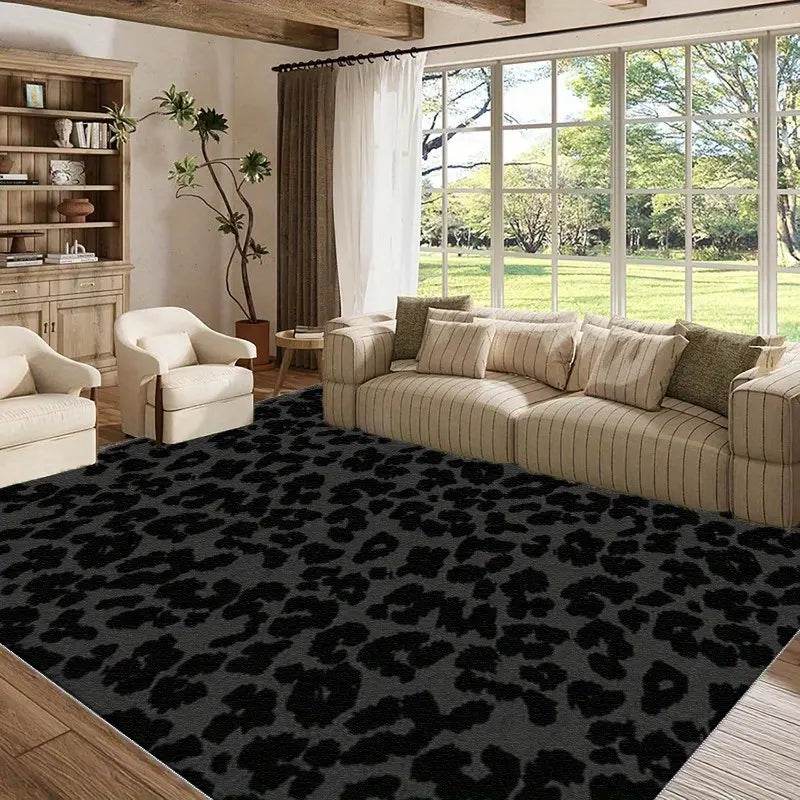 Leopard print area rug, summer and autumn rug, suitable for bedroom, living room, home, apartment, office, dormitory, corridor, casual modern light luxury rug,rugs for bedroom