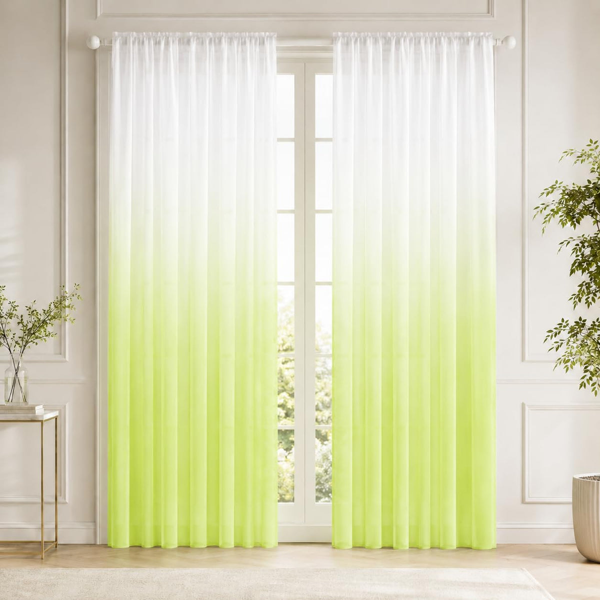 Deconovo Light Filtering Sheer Curtains 72 Inches Long for Living Room