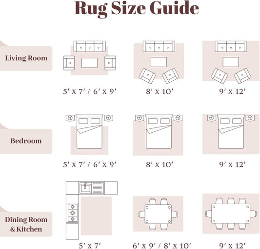 Homemate Washable Rug 8x10 Area Rugs - Vintage Rugs for Living Room
