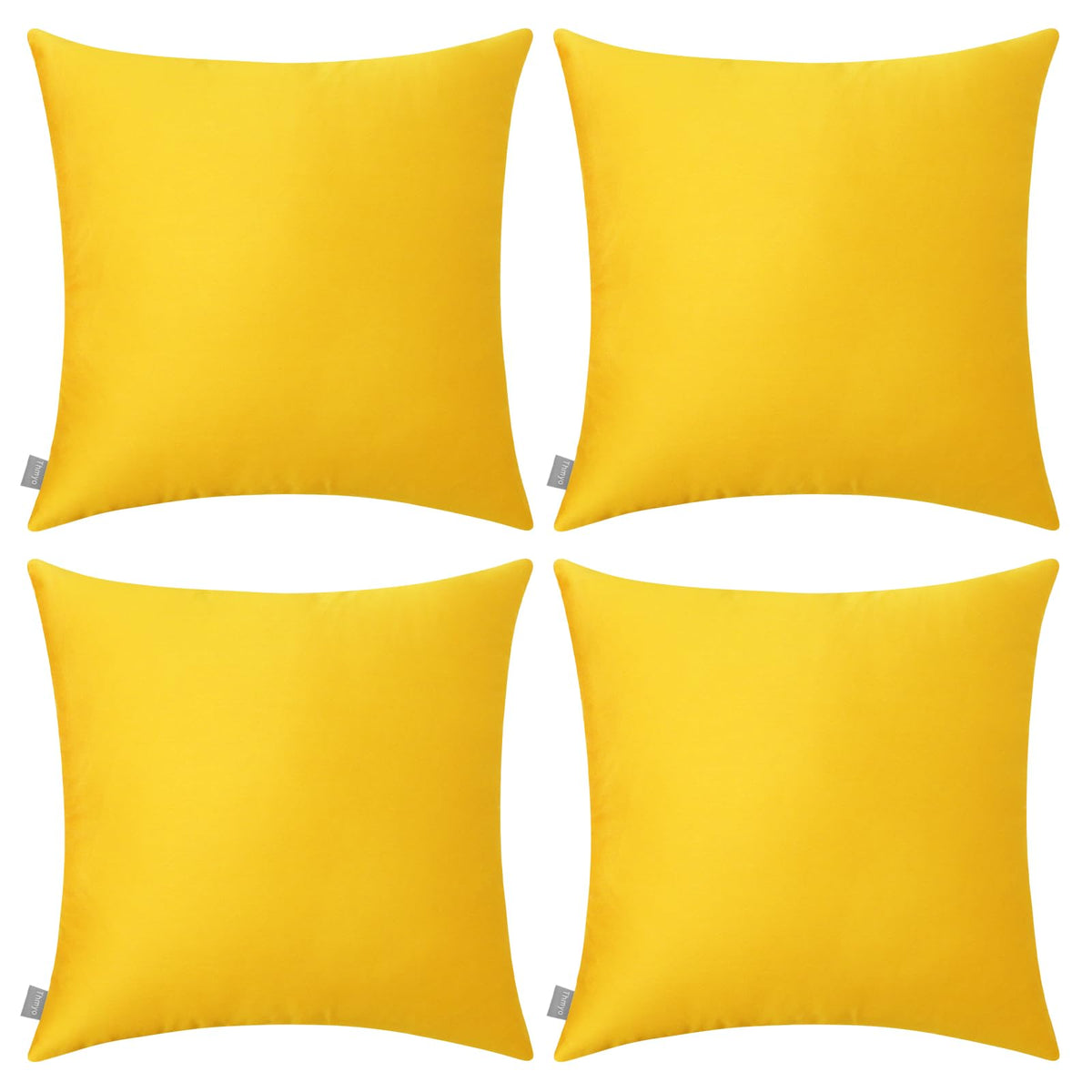 Thmyo 4-Pack 100% Cotton Solid Decorative Throw Pillow Case 18x18 Orange