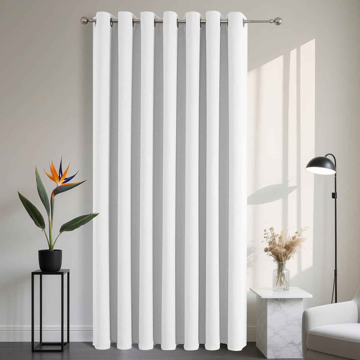 Joydeco Blackout Curtains for Bedroom 84 Inch - Black Out Curtains with Grommets Thermal Insulated Room Darkening Light Blocking, Noise Reducing & Wrinkle-Free Drapes for Living Room Windows, 2 Panels