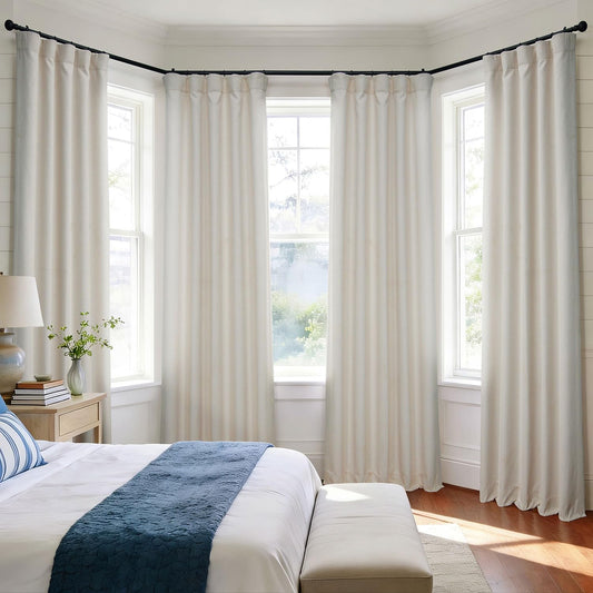 Faux Linen Curtains for Living Room (1 Panel) - 50W X 108L, Birch Taupe