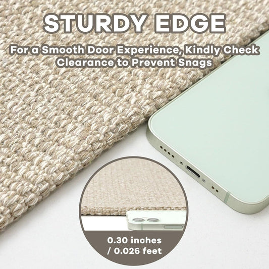 EARTHALL Washable Area Rug, Non Slip Entryway Rug, 4x6 Ft, Sand/Beige