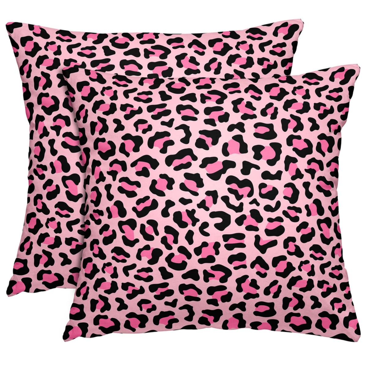 Leopard Print Throw Pillow Covers 18x18 Inches Deep Brown Cheeth Decorative Pillow Case Set of 2 Soft Velvet Pillows Cushion Cover for Couch Bed Sofa Living Room (Deep Brown, 18" L x 18" W)