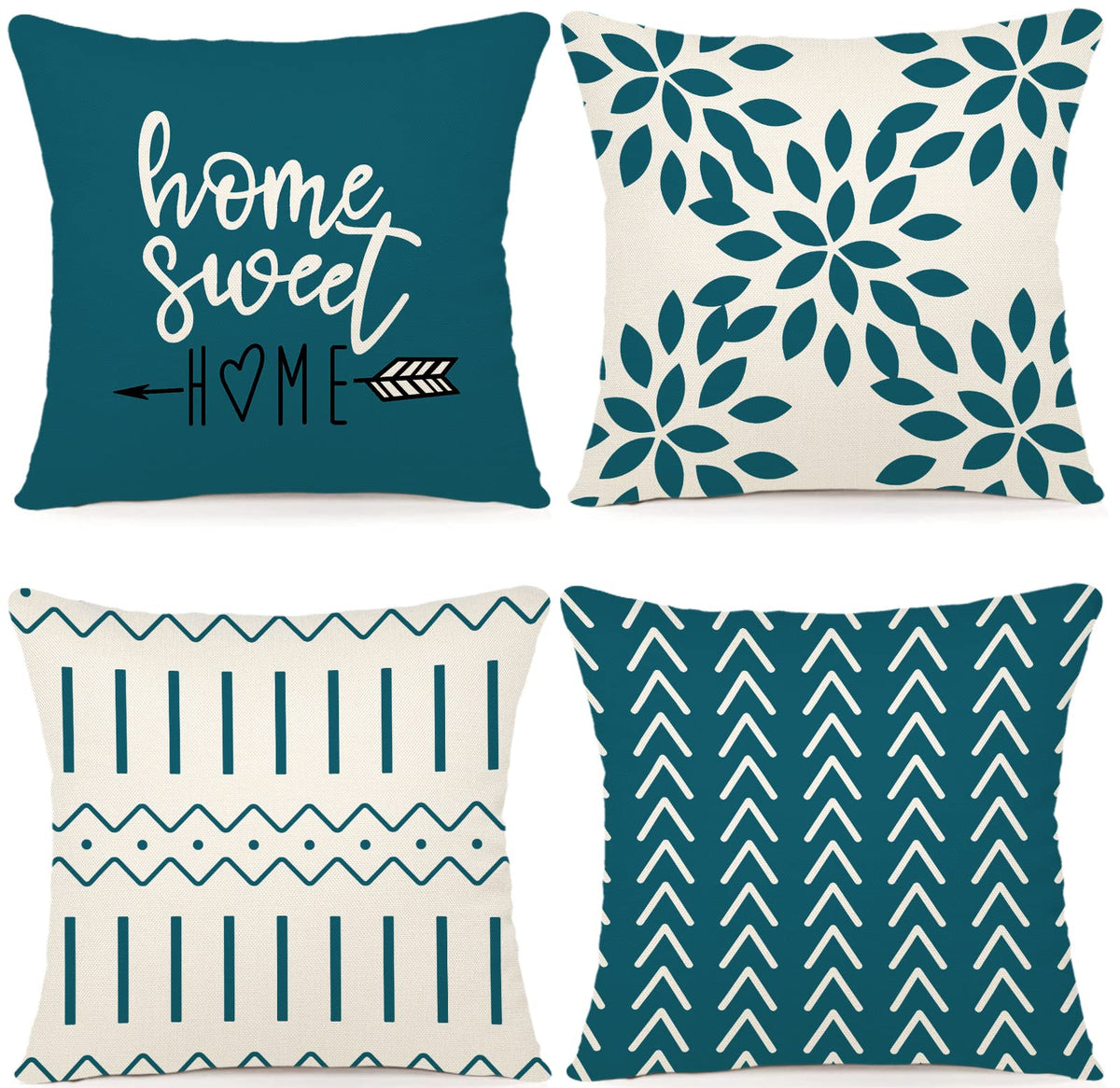 YCOLL Pillow Covers 18x18 Set of 4, Modern Sofa Throw Pillow Cover, Decorative Home Outdoor Linen Fabric Geometric Pillow Case for Couch Bed Car, Yellow