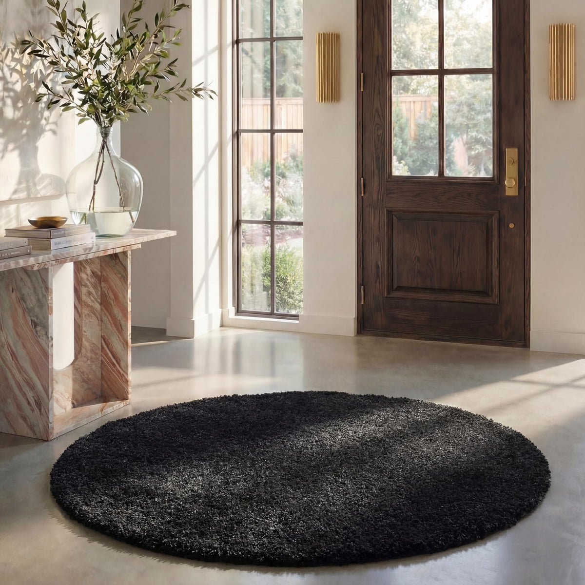 SAFAVIEH Milan Shag Collection 8'6" x 12' Ivory SG180 Solid Non-Shedding Living Room Bedroom Dining Room Entryway Plush 2-inch Thick Area Rug