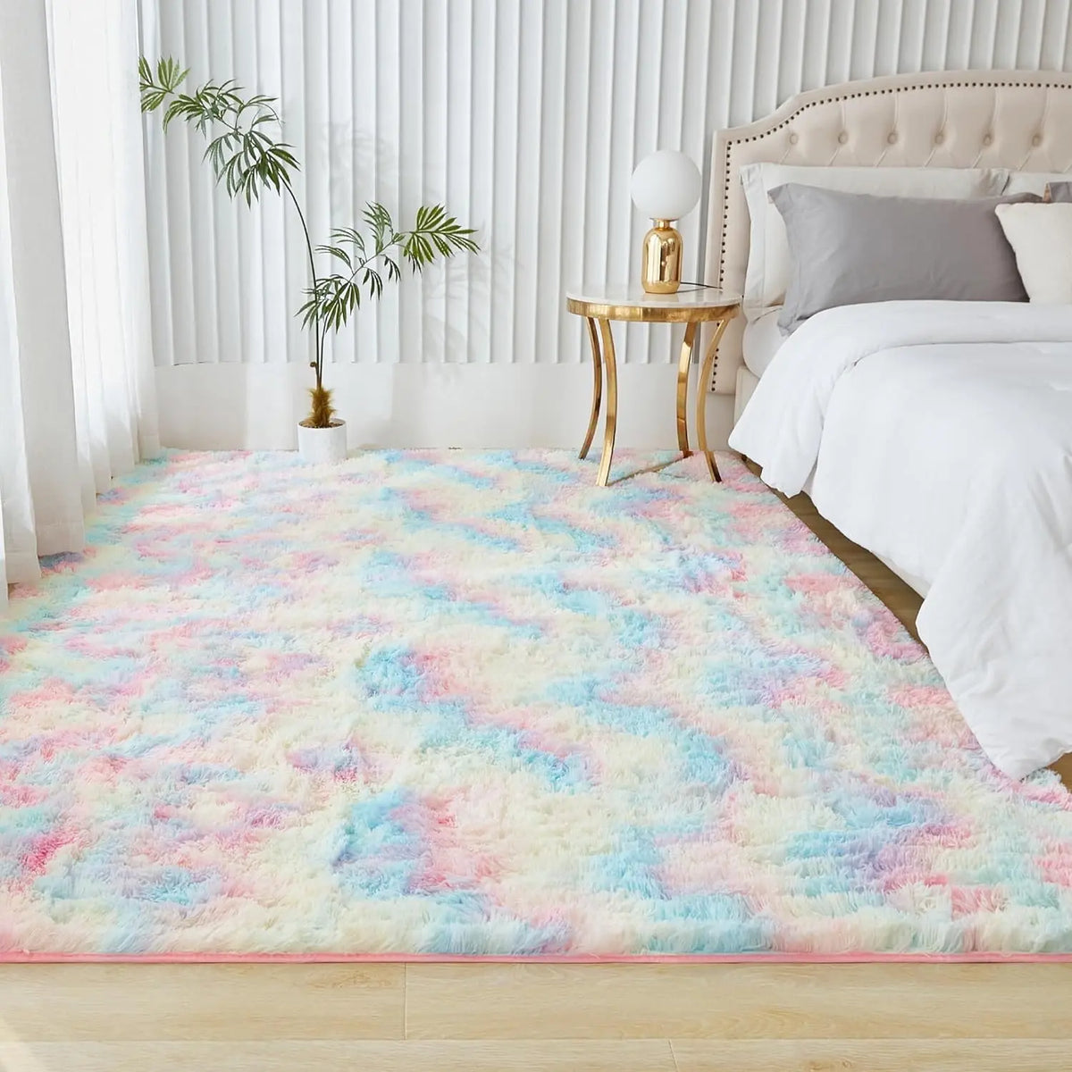 Ultra Soft Shag Fluffy High Pile Area Rug, Modern Decorative Carpet for Bedroom, Living Room, Nursery & Dorm, Home Decor