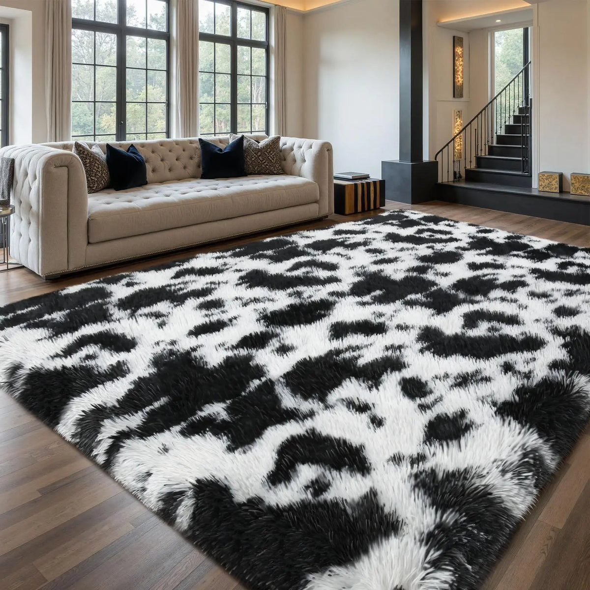 FAMVAL Super Soft Fluffy Shaggy Area Rug - Modern Plush Non-Slip Rectangular Carpet, Rugs for Bedroom, Decor for Living Room, Room & House Decor for Kids