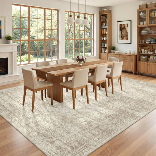 Art&Tuft Classic Geometric Indoor Area Rug - Large, Soft, Non-Slip, Stain-Resistant, Machine Washable Rugs for Bedroom, Household Decor (Various Sizes), Machine Washable Rug,back to school,dorm essentials,home decor,home essentials