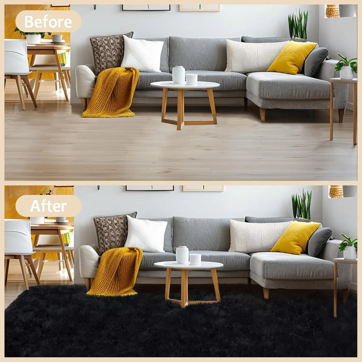 SohoChic Ultra-Soft Shaggy Rug - Furry Soft, Fuzzy Decorative Rug with Upgrade Non-Slip Backing, for Bedroom Kids Room, Room Decor, House Decor