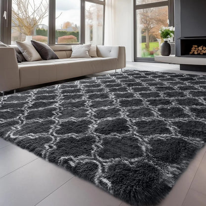 Ultra Soft Shag Fluffy High Pile Area Rug, Modern Decorative Carpet for Bedroom, Living Room, Nursery & Dorm, Home Decor