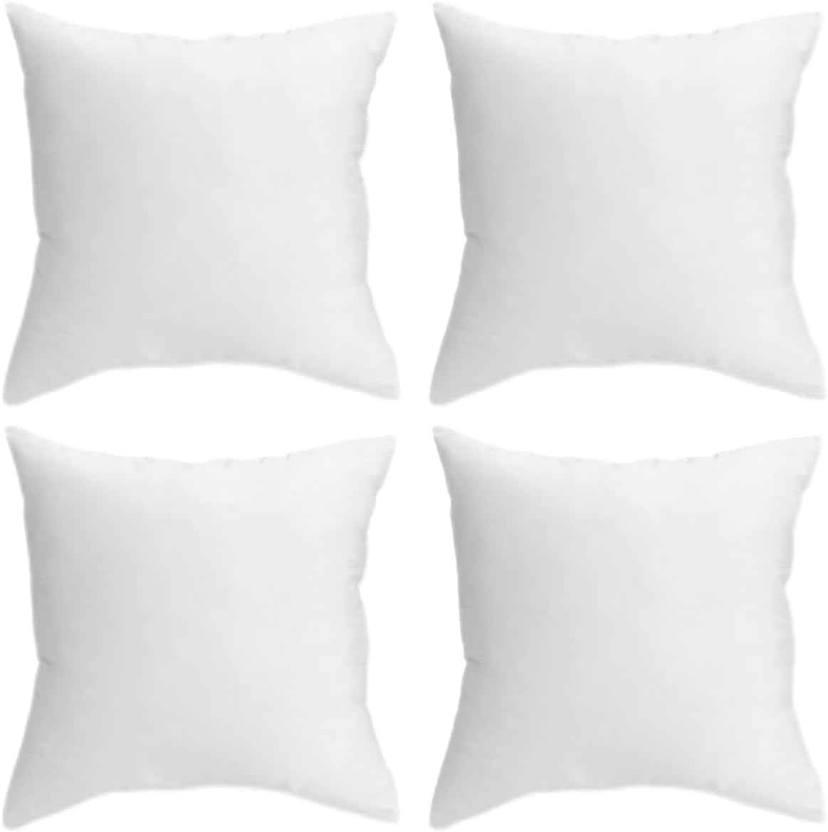QUBA LINEN Throw Pillow Insert - Pack of 4 White, Down Alternative Pillow Inserts for Decorative Pillow Covers, Throw Pillows for Bed, Couch Pillows for Living Room (12" x 12" (Pack of 4))