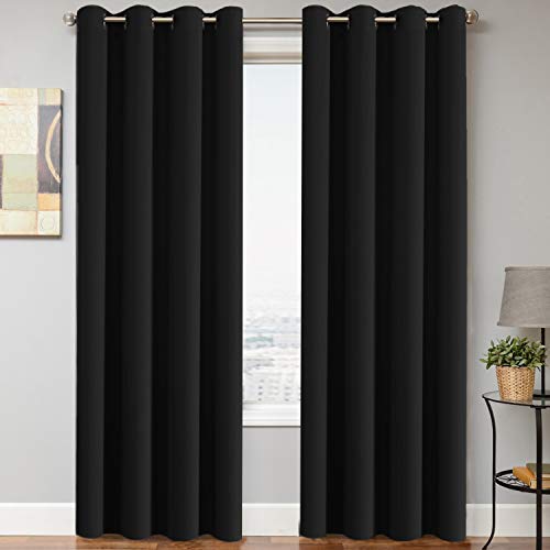 H.VERSAILTEX Blackout Curtains for Bedroom Thermal Insulated Room Darkening Living Room Curtains 63 Inch Long Grommet Privacy Protection Window Curtain Panels/Drapes for Nursery,2 Panels,Ivory/Cream