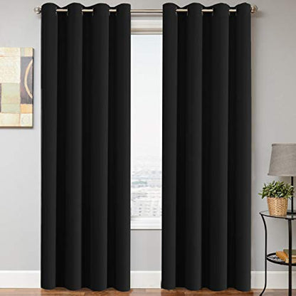 H.VERSAILTEX Blackout Curtains for Bedroom Thermal Insulated Room Darkening Living Room Curtains 63 Inch Long Grommet Privacy Protection Window Curtain Panels/Drapes for Nursery,2 Panels,Ivory/Cream