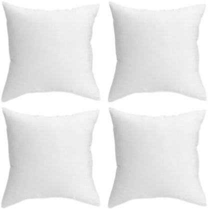 QUBA LINEN Throw Pillow Insert - Pack of 4 White, Down Alternative Pillow Inserts for Decorative Pillow Covers, Throw Pillows for Bed, Couch Pillows for Living Room (12" x 12" (Pack of 4))