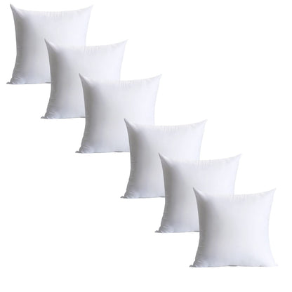Calibrate Timing 20 x 20 inches Pillow Inserts, Set of 6 Hypoallergenic Brushed Microfiber Liner Down Alternative Filled Square Cushion Throw Pillow