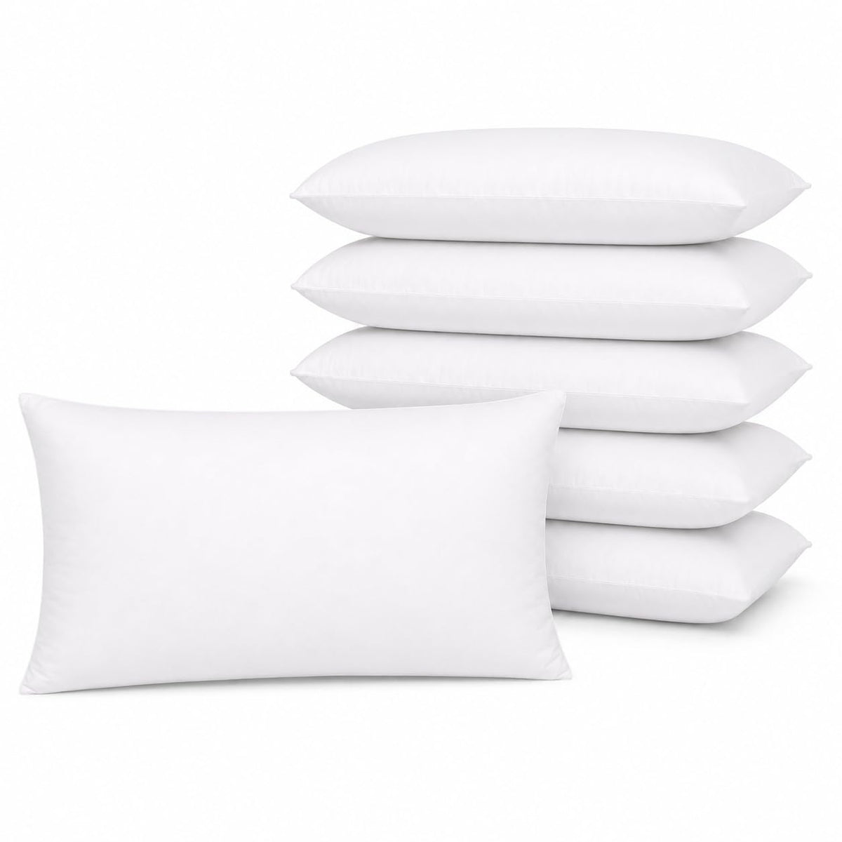 Calibrate Timing 20 x 20 inches Pillow Inserts, Set of 6 Hypoallergenic Brushed Microfiber Liner Down Alternative Filled Square Cushion Throw Pillow