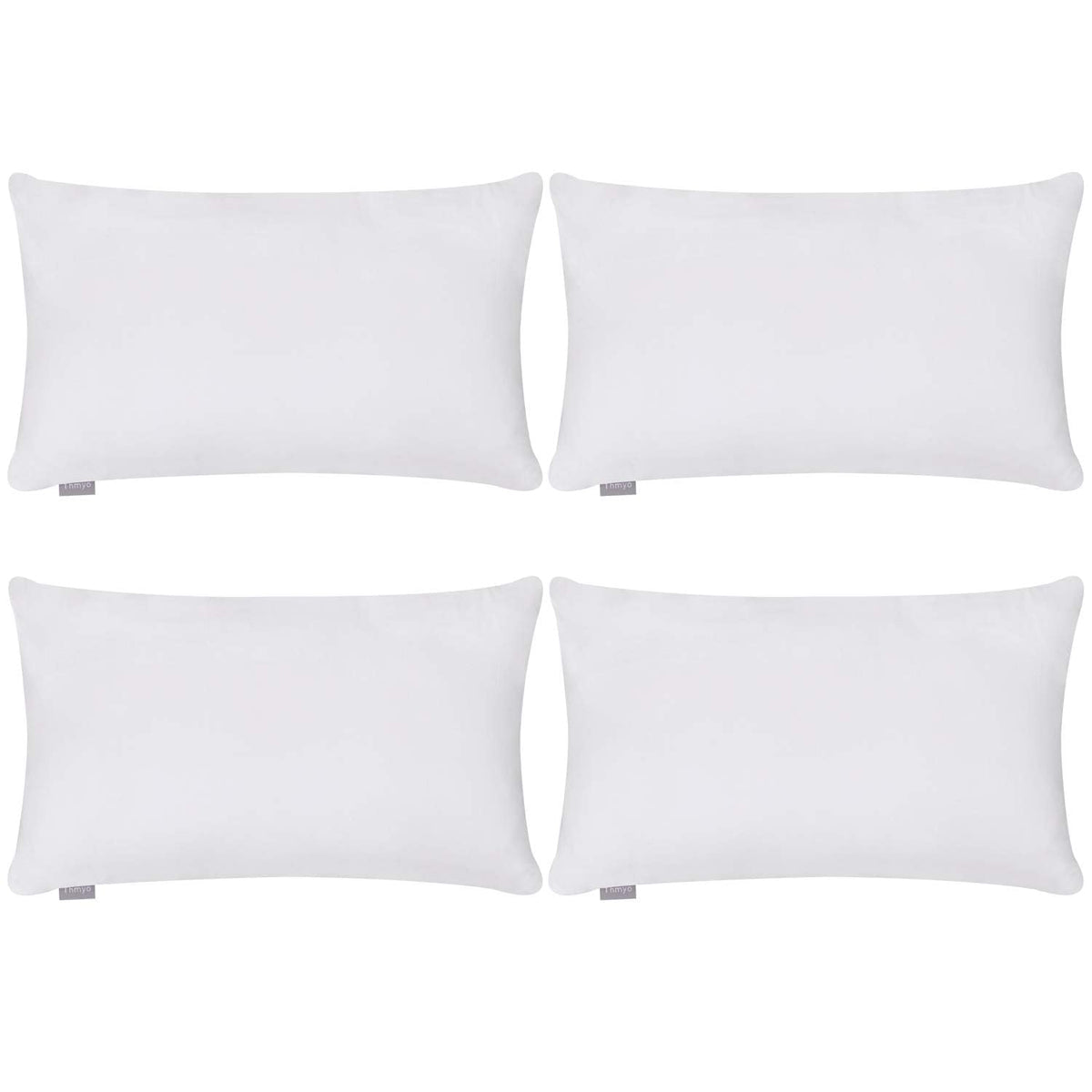 Thmyo 4-Pack 100% Cotton Solid Decorative Throw Pillow Case 18x18 Orange