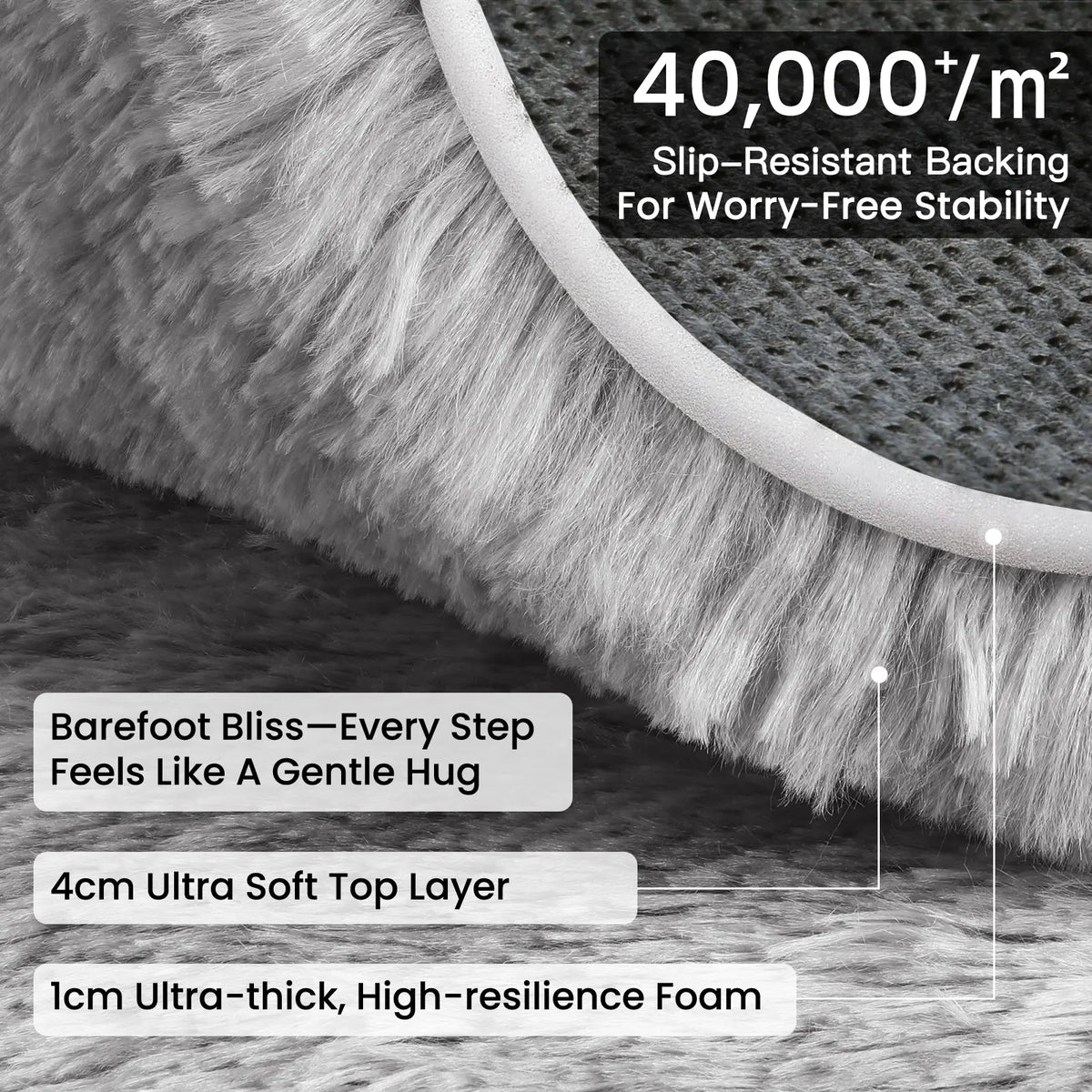 FAMVAL Long Hair Fluffy Home Decor Rug - Super Soft Non-Slip Modern Rectangular Living Room Rug, Cozy Vibes Carpet for Bedroom Nursery