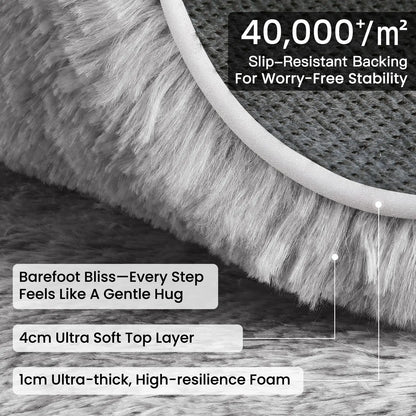 FAMVAL Long Hair Fluffy Home Decor Rug - Super Soft Non-Slip Modern Rectangular Living Room Rug, Cozy Vibes Carpet for Bedroom Nursery