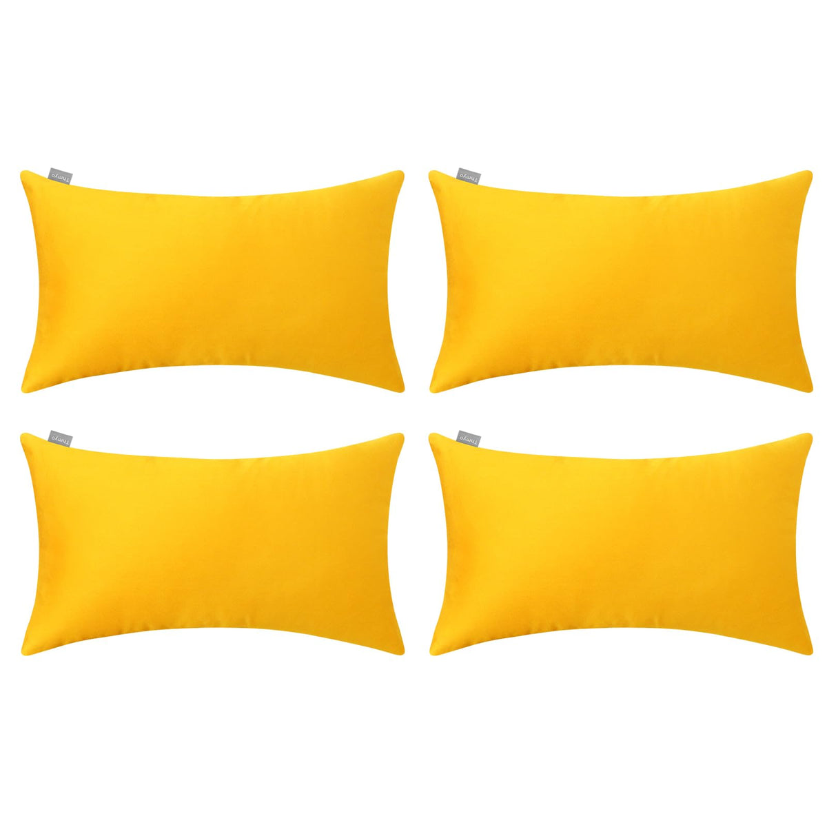 Thmyo 4-Pack 100% Cotton Solid Decorative Throw Pillow Case 18x18 Orange