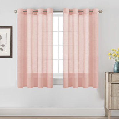 H.VERSAILTEX Natural Linen Sheer Curtains 84" 2 Panels Grommet