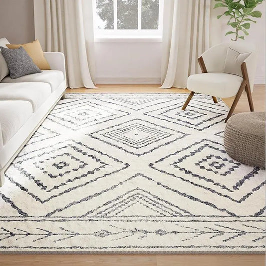 BESTSWEETIE Machine Washable Indoor Area Rug - Large Soft Faux Wool Geometric Aztec Rug, Non-Slip Wrinkle Resistant, OEKO-TEX Certified, for Living Room Decor & Bedroom, Various Sizes, Rustic Farmhouse Essentials