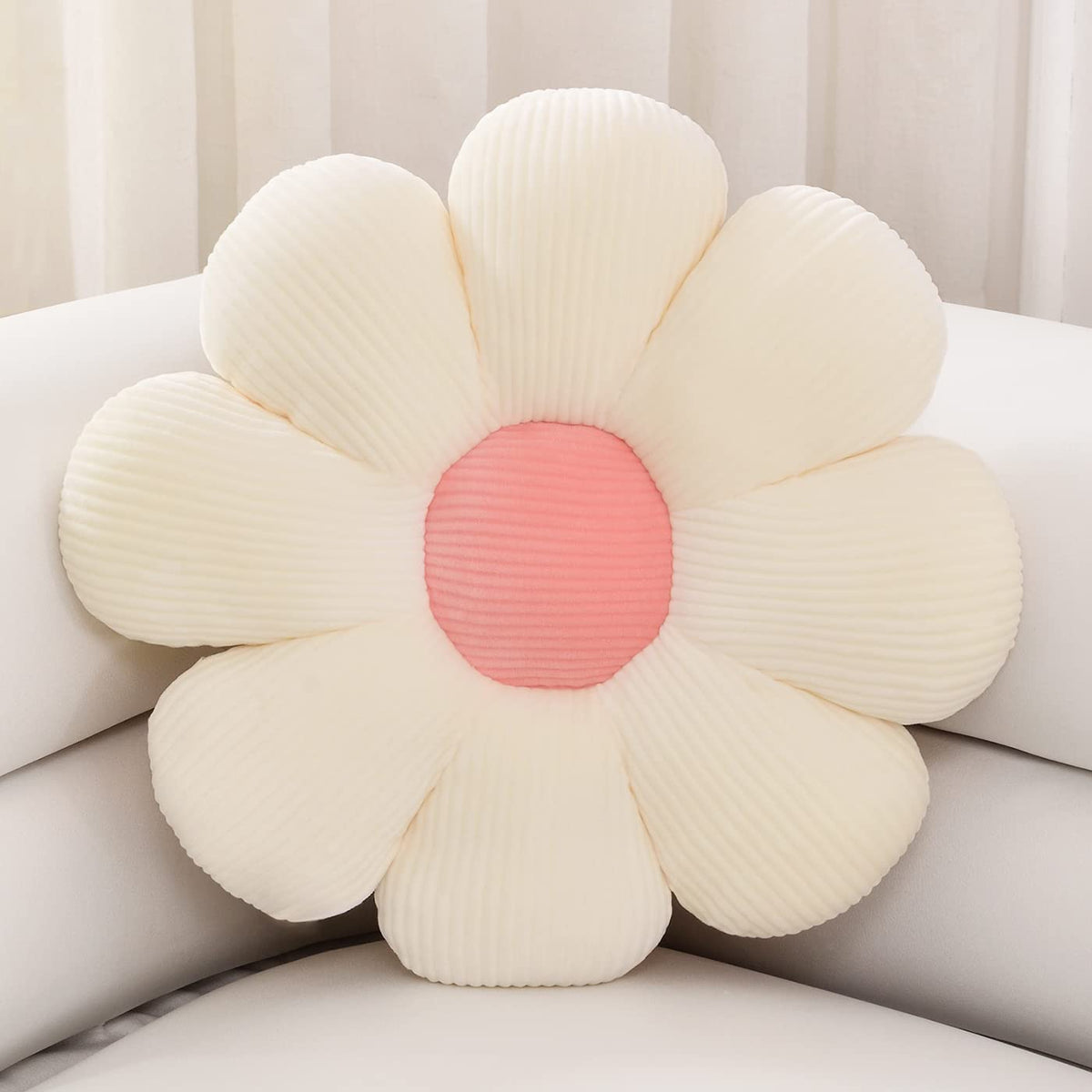 Sioloc Flower Pillow Shaped Throw Pillow Butt Cushion Flower Floor Pillow,Seating Cushion,Cute Room Decor & Plush Pillow for Bedroom Sofa Chair(Green,15.7'')