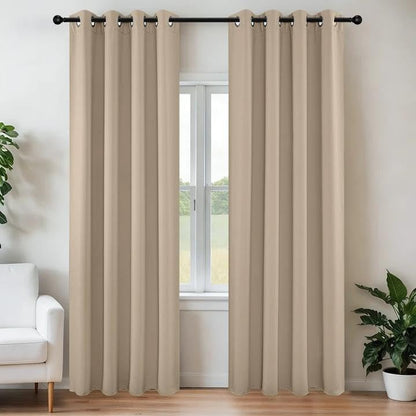 Joydeco Blackout Curtains for Bedroom 84 Inch - Black Out Curtains with Grommets Thermal Insulated Room Darkening Light Blocking, Noise Reducing & Wrinkle-Free Drapes for Living Room Windows, 2 Panels