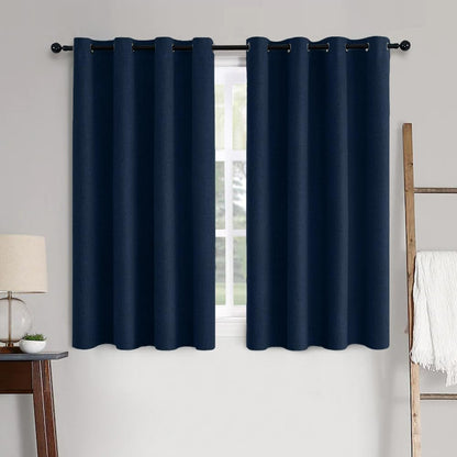 MIULEE 100% Blackout Linen Curtains for Bedroom 52x84 Inches Natural Beige