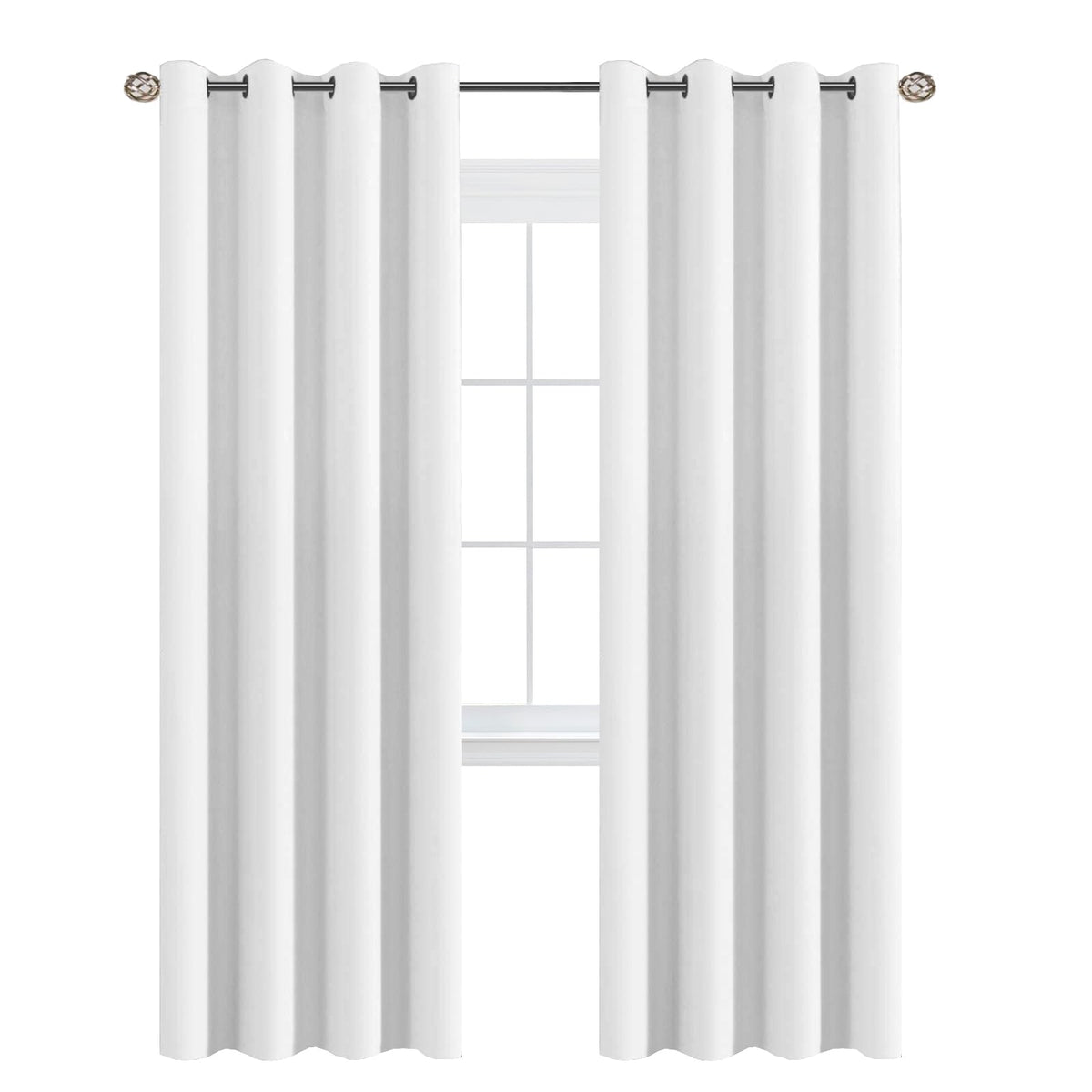 H.VERSAILTEX 100% Blackout Curtains for Bedroom Black Out Curtains 96 inch Thermal Insulated Long Blackout Curtains for Living Room, Energy Saving Curtains for Patio Door Grommet (1 Panel, Jet Black)