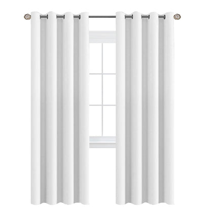 H.VERSAILTEX 100% Blackout Curtains for Bedroom Black Out Curtains 96 inch Thermal Insulated Long Blackout Curtains for Living Room, Energy Saving Curtains for Patio Door Grommet (1 Panel, Jet Black)