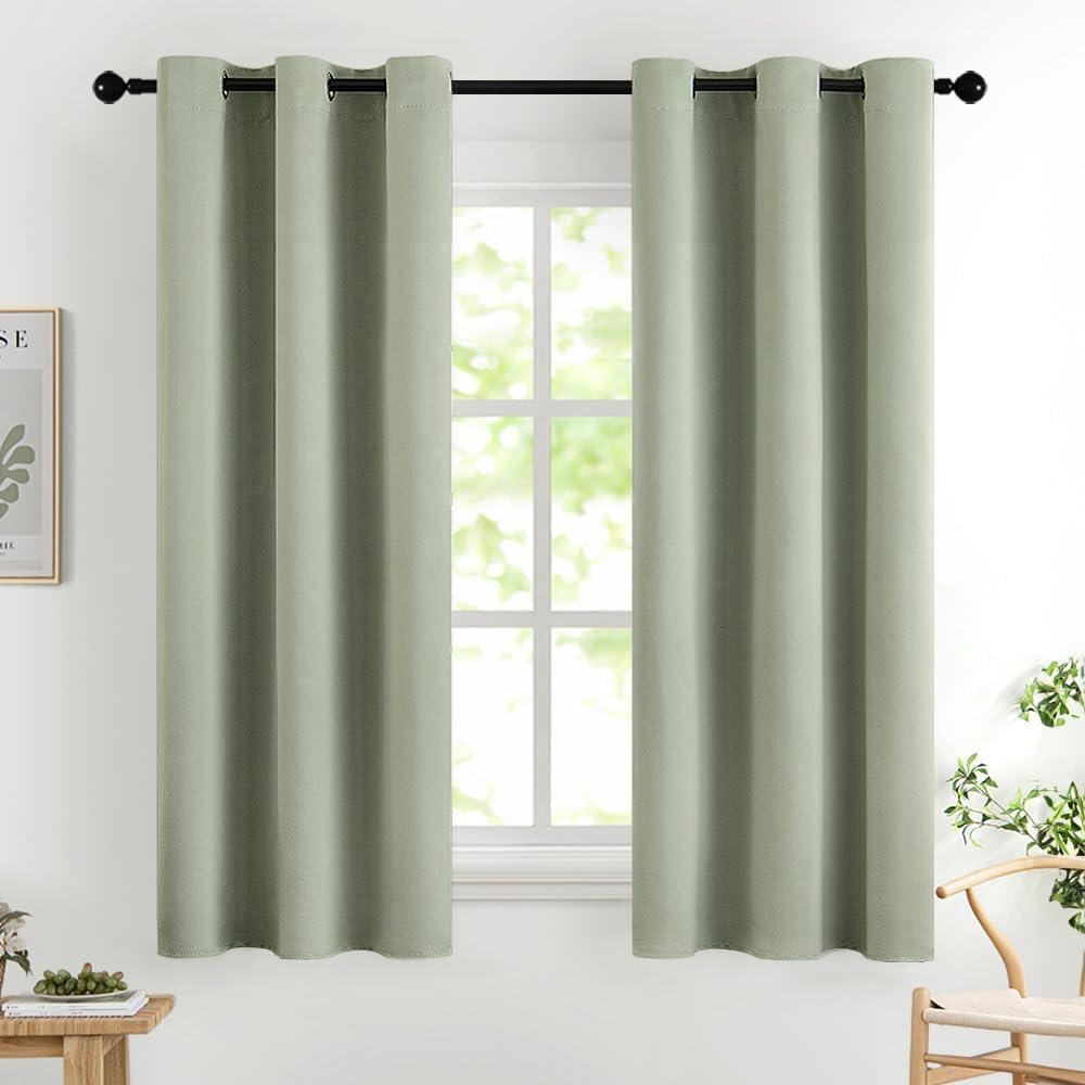 MIULEE Light Pink Blackout Bedroom Curtains Drapes 84 Inch Long 52"x84"