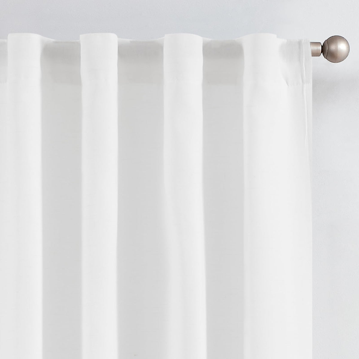 jinchan Linen Curtains Light Filtering Back Tab 50x96 Inch 2 Panels Beige