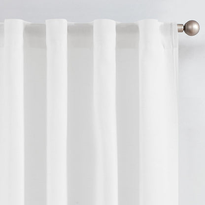 jinchan Linen Curtains Light Filtering Back Tab 50x96 Inch 2 Panels Beige
