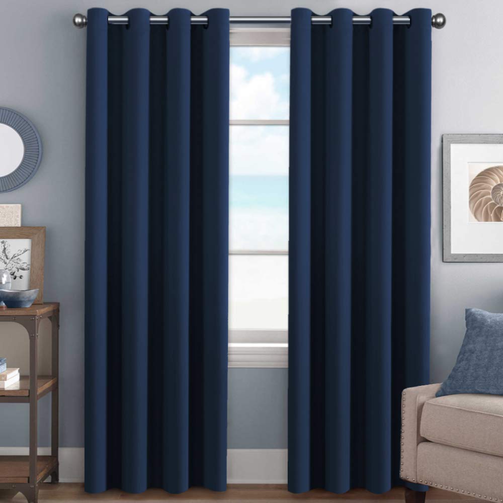 H.VERSAILTEX Blackout Curtains for Bedroom Thermal Insulated Room Darkening Living Room Curtains 63 Inch Long Grommet Privacy Protection Window Curtain Panels/Drapes for Nursery,2 Panels,Ivory/Cream