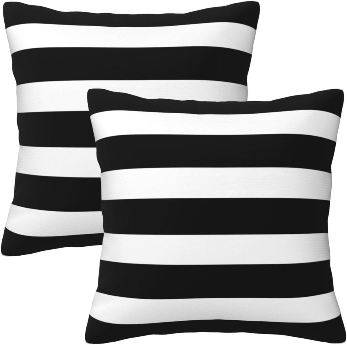Stripe Black and White Farmhouse Throw Pillow Covers 18x18 in Pillow Case Soft Outdoor Pillow case Cushion Covers Set of 2 for Sofa Bed Bedroom Car Chair Living Room Home Decorative