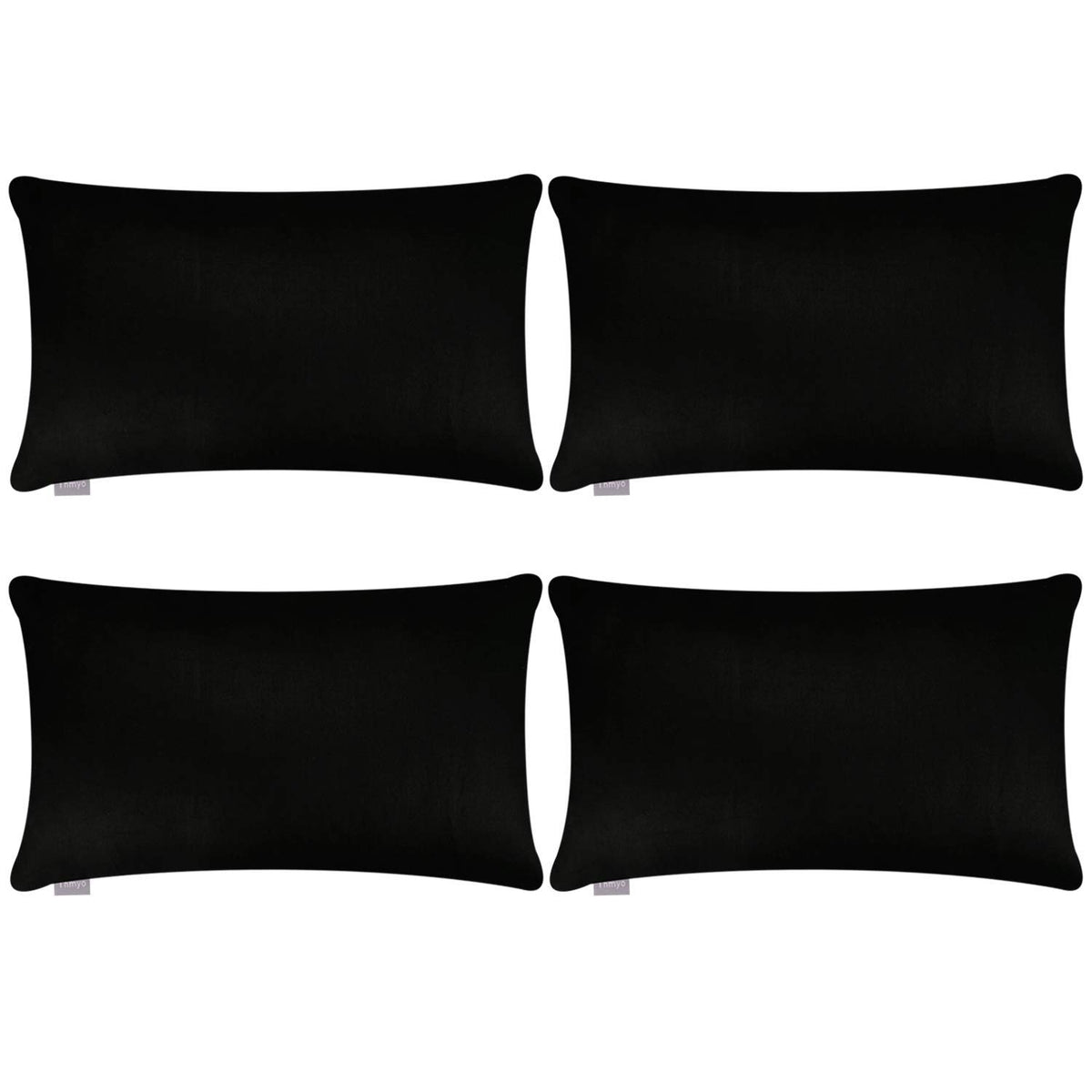 Thmyo 4-Pack 100% Cotton Solid Decorative Throw Pillow Case 18x18 Orange