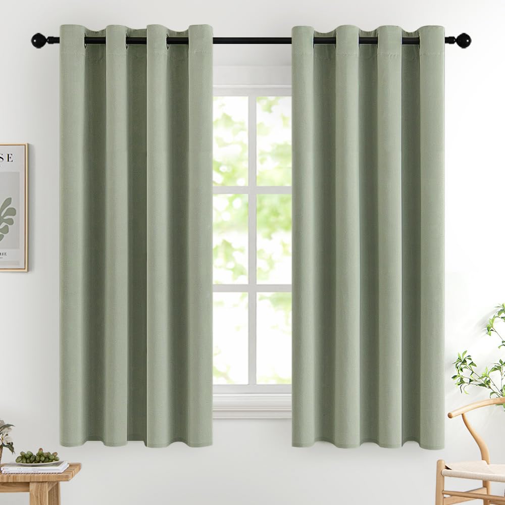 MIULEE Light Pink Blackout Bedroom Curtains Drapes 84 Inch Long 52"x84"