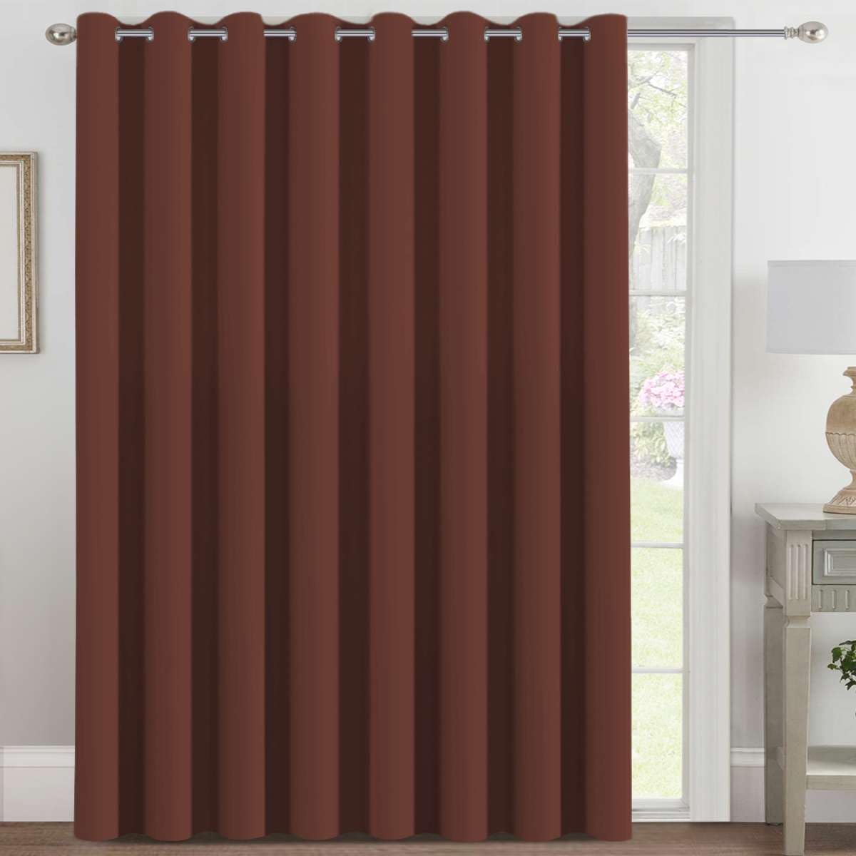 H.VERSAILTEX 100% Blackout Curtains for Bedroom Black Out Curtains 96 inch Thermal Insulated Long Blackout Curtains for Living Room, Energy Saving Curtains for Patio Door Grommet (1 Panel, Jet Black)