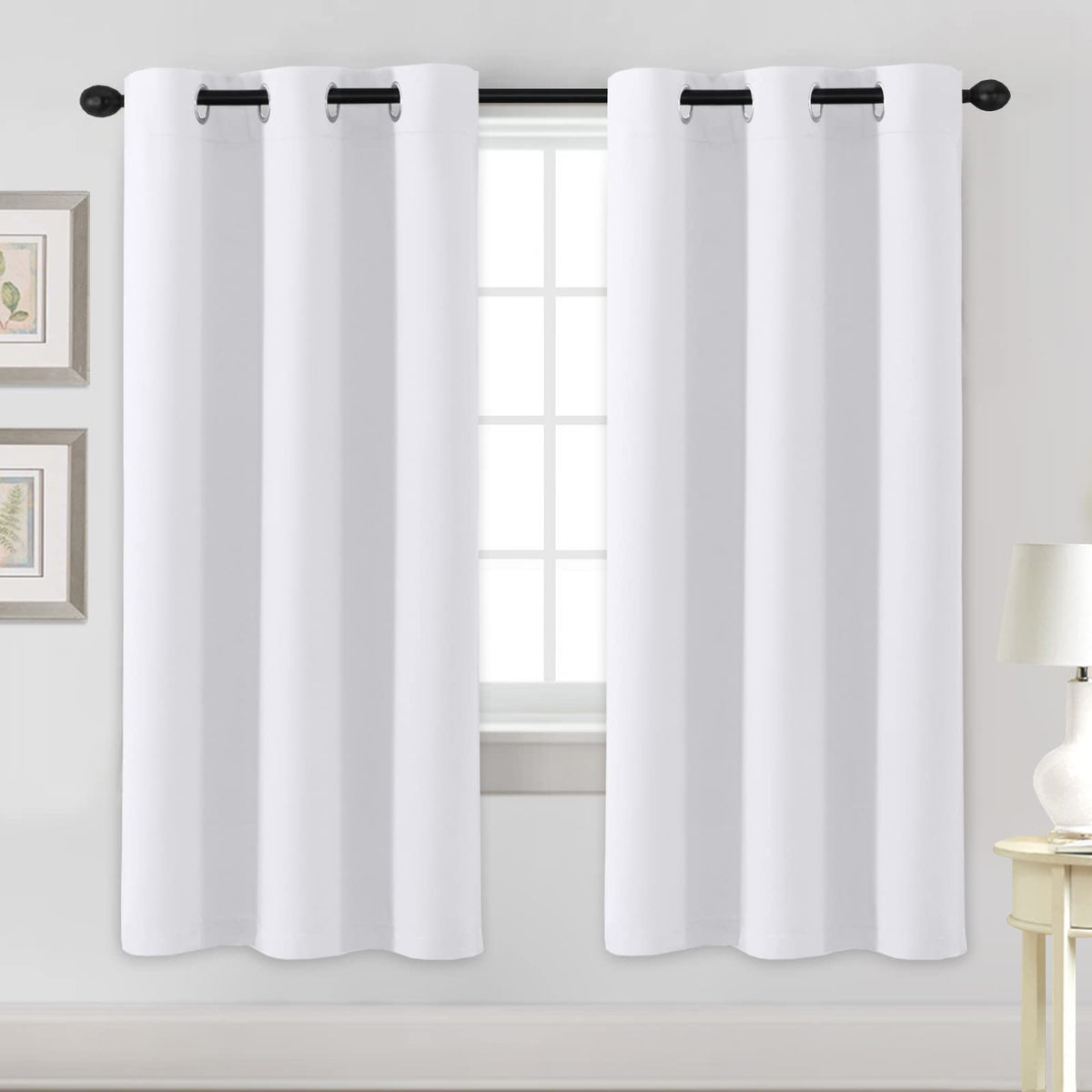 H.VERSAILTEX Blackout Curtains for Bedroom Thermal Insulated Room Darkening Living Room Curtains 63 Inch Long Grommet Privacy Protection Window Curtain Panels/Drapes for Nursery,2 Panels,Ivory/Cream