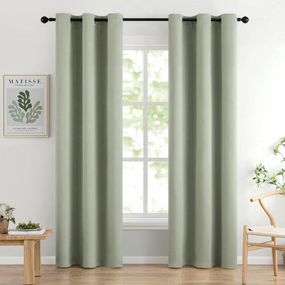MIULEE Light Pink Blackout Bedroom Curtains Drapes 84 Inch Long 52"x84"