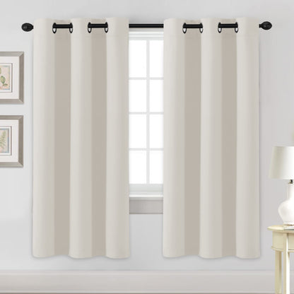 H.VERSAILTEX Blackout Curtains for Bedroom Thermal Insulated Room Darkening Living Room Curtains 63 Inch Long Grommet Privacy Protection Window Curtain Panels/Drapes for Nursery,2 Panels,Ivory/Cream