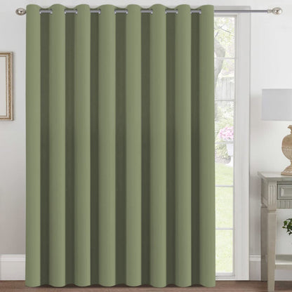 H.VERSAILTEX 100% Blackout Curtains for Bedroom Black Out Curtains 96 inch Thermal Insulated Long Blackout Curtains for Living Room, Energy Saving Curtains for Patio Door Grommet (1 Panel, Jet Black)