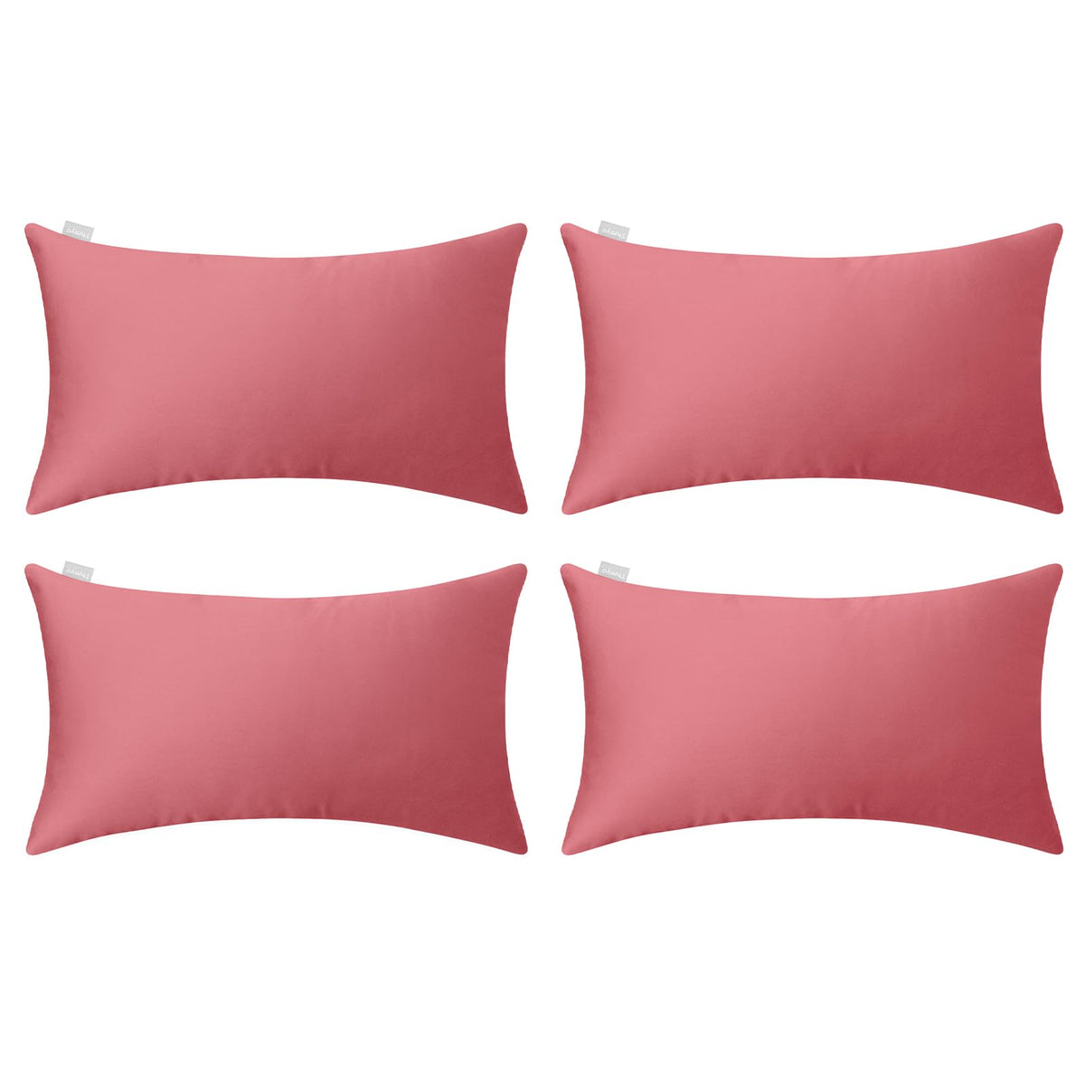 Thmyo 4-Pack 100% Cotton Solid Decorative Throw Pillow Case 18x18 Orange