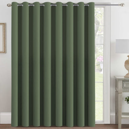 H.VERSAILTEX 100% Blackout Curtains for Bedroom Black Out Curtains 96 inch Thermal Insulated Long Blackout Curtains for Living Room, Energy Saving Curtains for Patio Door Grommet (1 Panel, Jet Black)