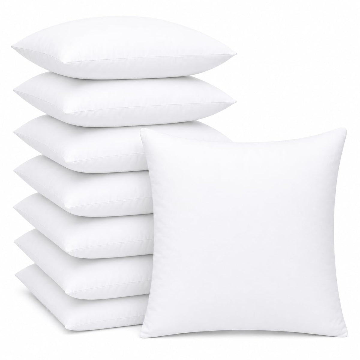 18 x 18 Inch Throw Pillow Inserts – Set of 6 Square Cushions with Polyester Fill for Decorative Pillow Covers