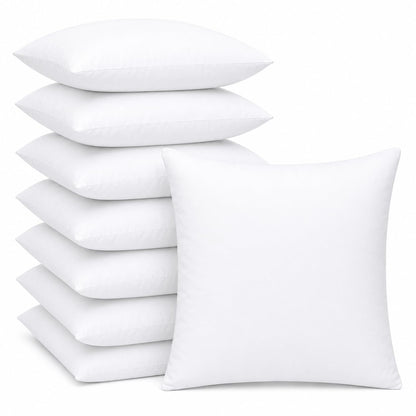 18 x 18 Inch Throw Pillow Inserts – Set of 6 Square Cushions with Polyester Fill for Decorative Pillow Covers
