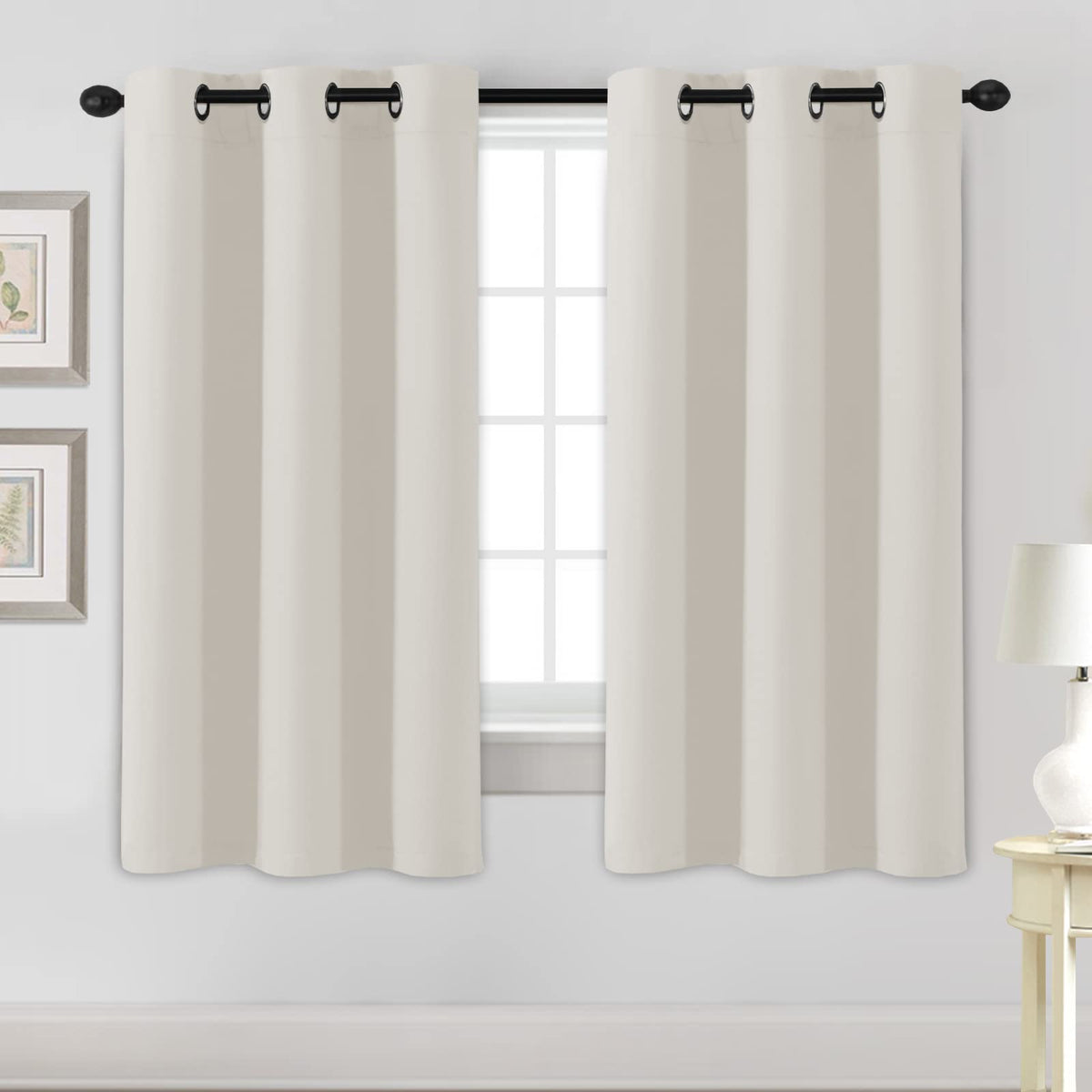 H.VERSAILTEX Blackout Curtains for Bedroom Thermal Insulated Room Darkening Living Room Curtains 63 Inch Long Grommet Privacy Protection Window Curtain Panels/Drapes for Nursery,2 Panels,Ivory/Cream