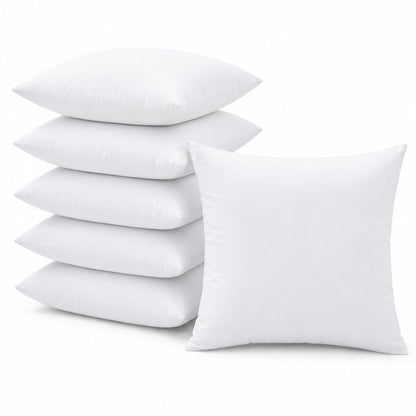 18 x 18 Inch Throw Pillow Inserts – Set of 6 Square Cushions with Polyester Fill for Decorative Pillow Covers